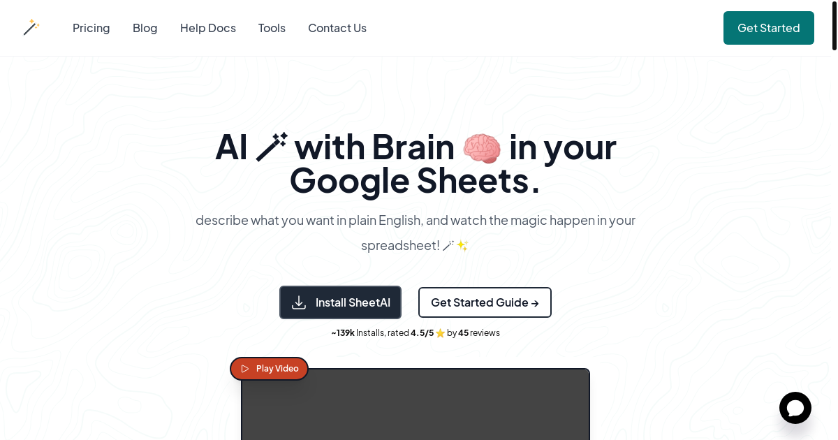 Sheets AI with Brain Inside Google Sheets