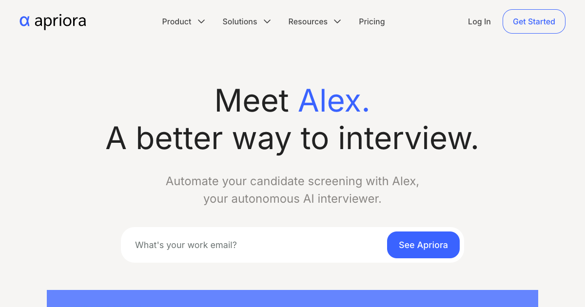 Apriora - Meet Alex. A better way to interview