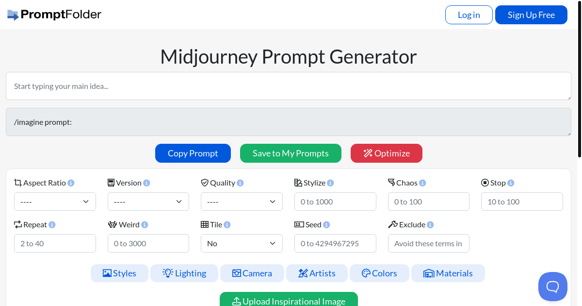 MidJourney Prompt Tool