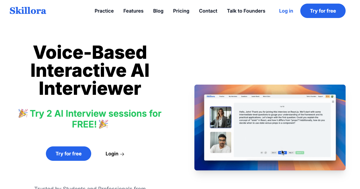 Skillora: Best AI Interviewer - Interview with AI