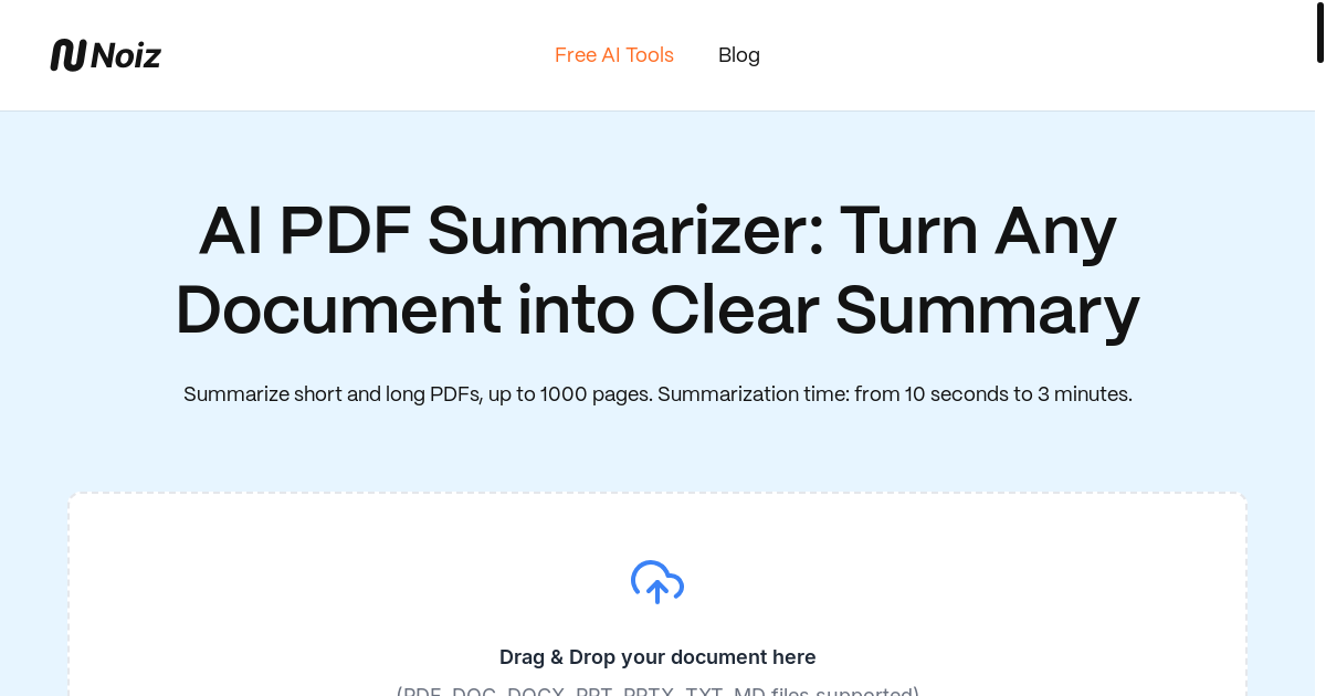 Noiz AI PDF Summarizer